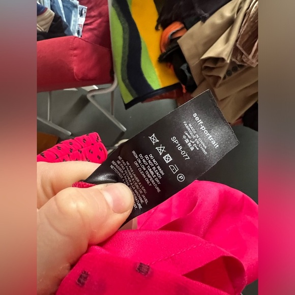 NWT SELF PORTRAIT FUCHSIA POLKA DOT MIDI DRESS size 6 - Picture 8 of 9